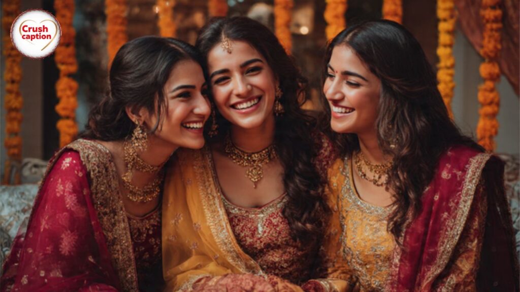 Heartfelt Mehndi Captions for Bride’s Sisters