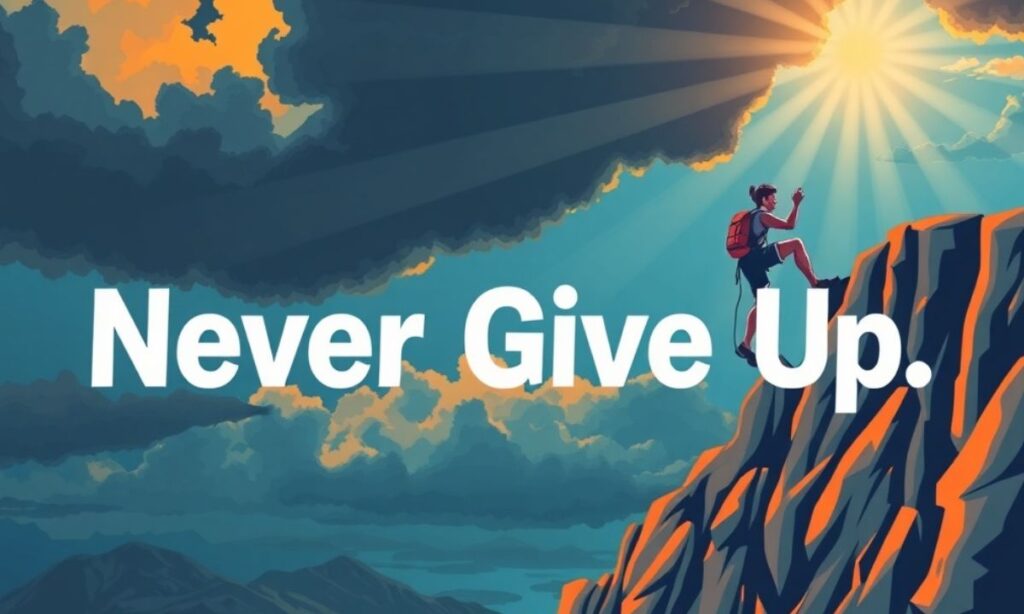 Never Give Up Struggle Captions